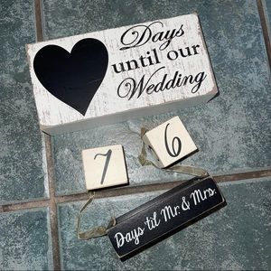 Wedding Countdown Days Blocks Sign